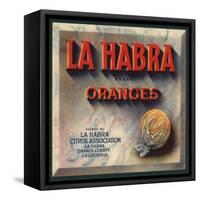 La Habra Brand - La Habra, California - Citrus Crate Label-Lantern Press-Framed Stretched Canvas