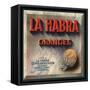 La Habra Brand - La Habra, California - Citrus Crate Label-Lantern Press-Framed Stretched Canvas