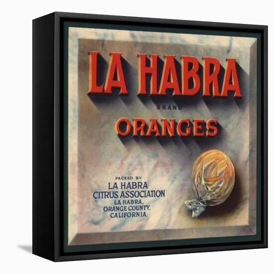 La Habra Brand - La Habra, California - Citrus Crate Label-Lantern Press-Framed Stretched Canvas