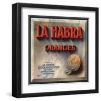 La Habra Brand - La Habra, California - Citrus Crate Label-Lantern Press-Framed Art Print