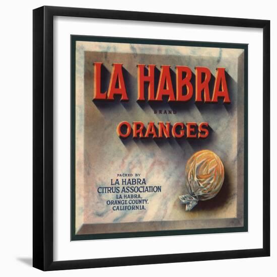 La Habra Brand - La Habra, California - Citrus Crate Label-Lantern Press-Framed Art Print