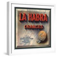 La Habra Brand - La Habra, California - Citrus Crate Label-Lantern Press-Framed Art Print