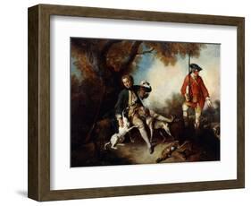 La Halte De Chasseurs': a Huntsman Holding a Gamebird and Resting by a Tree-Nicolas Lancret-Framed Giclee Print