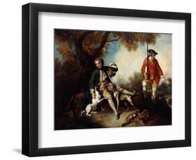 La Halte De Chasseurs': a Huntsman Holding a Gamebird and Resting by a Tree-Nicolas Lancret-Framed Giclee Print