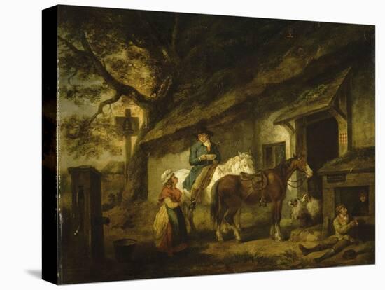 La Halte ("The Public House Door")-George Morland-Stretched Canvas