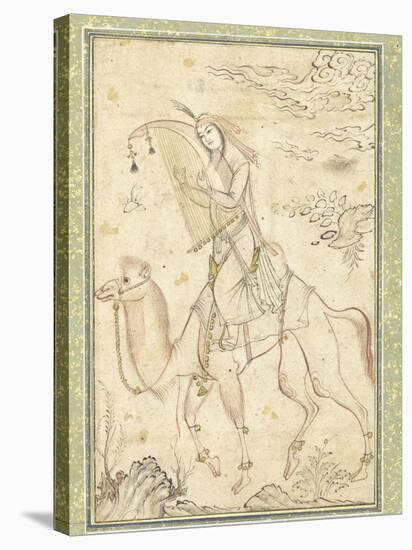 La Harpiste Azadeh à dos de chameau-null-Stretched Canvas