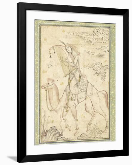 La Harpiste Azadeh à dos de chameau-null-Framed Giclee Print