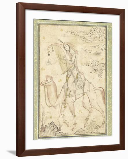 La Harpiste Azadeh à dos de chameau-null-Framed Giclee Print