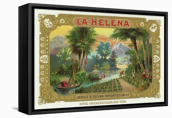 La Helena Brand Cigar Box Label-Lantern Press-Framed Stretched Canvas