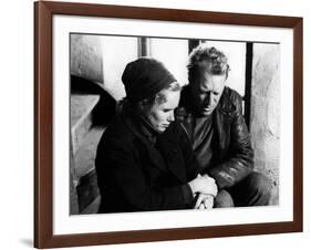 La Honte THE SHAME (SKAMMEN) by IngmarBergman with Liv Ullmann and Max von Sydow, 1968 (b/w photo)-null-Framed Photo