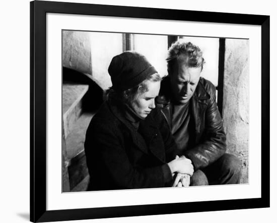 La Honte THE SHAME (SKAMMEN) by IngmarBergman with Liv Ullmann and Max von Sydow, 1968 (b/w photo)-null-Framed Photo