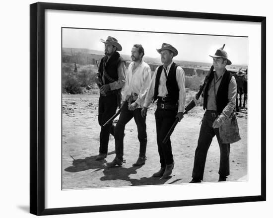 La Horde Sauvage THE WILD BUNCH by Sam Peckinpah with Ben Johnson, Warren Oates, William Holden and-null-Framed Photo