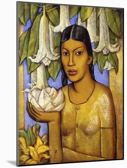 La India De Las Floripondias; La India De Las Floripondias, (Oil on Canvas)-Alfredo Ramos Martinez-Mounted Giclee Print