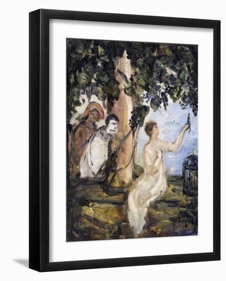 La jeune fille à l'oiseau-Pierre Laprade-Framed Giclee Print