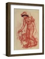 La jeune fille et l'agneau-Pierre-Auguste Renoir-Framed Collectable Print