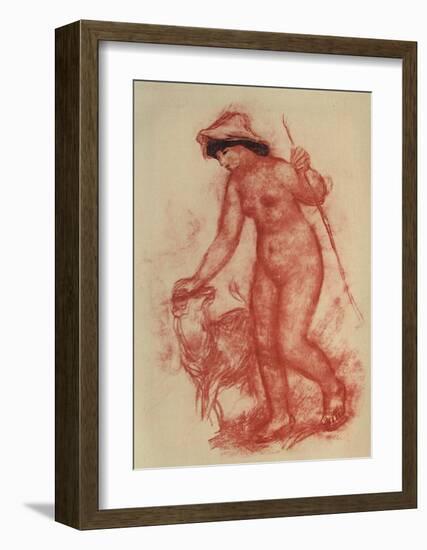 La jeune fille et l'agneau-Pierre-Auguste Renoir-Framed Collectable Print