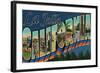 La Jolla, California - Large Letter Scenes-Lantern Press-Framed Art Print