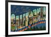 La Jolla, California - Large Letter Scenes-Lantern Press-Framed Art Print