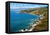 La Jolla, California - Ocean and Rocky Coastline-Lantern Press-Framed Stretched Canvas