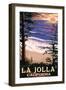 La Jolla, California - Sunset Beach-Lantern Press-Framed Art Print