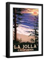 La Jolla, California - Sunset Beach-Lantern Press-Framed Art Print