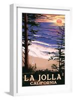 La Jolla, California - Sunset Beach-Lantern Press-Framed Art Print