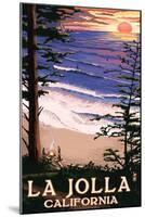 La Jolla, California - Sunset Beach-Lantern Press-Mounted Art Print