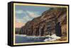 La Jolla, California - View of the Seven Caves-Lantern Press-Framed Stretched Canvas