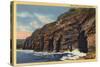 La Jolla, California - View of the Seven Caves-Lantern Press-Stretched Canvas