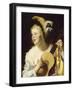 La joueuse de guitare-Gerrit Van Honthorst-Framed Giclee Print