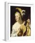 La joueuse de guitare-Gerrit Van Honthorst-Framed Giclee Print