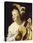 La joueuse de guitare-Gerrit Van Honthorst-Stretched Canvas