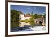 La Laignes River Flowing Through the Village of Les Riceys-Julian Elliott-Framed Photographic Print