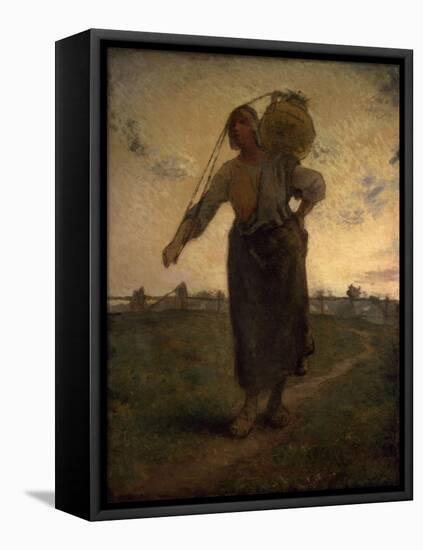 La laiti? normande ?r?lle-Jean-François Millet-Framed Stretched Canvas