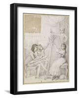 La leçon de dessin et de musique-Richard Cosway-Framed Giclee Print