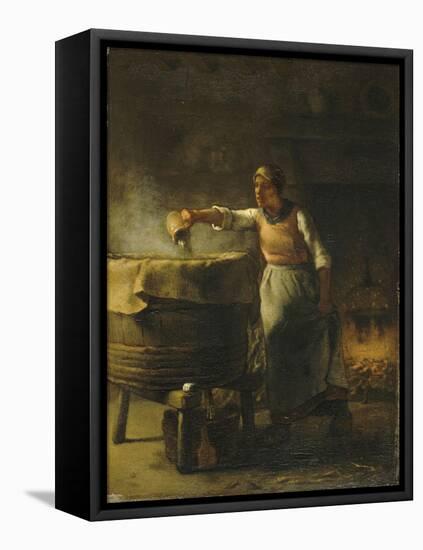 La Lessiveuse-Jean-François Millet-Framed Stretched Canvas