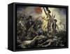 La Liberte Guidant Le Peuple-Eugene Delacroix-Framed Stretched Canvas