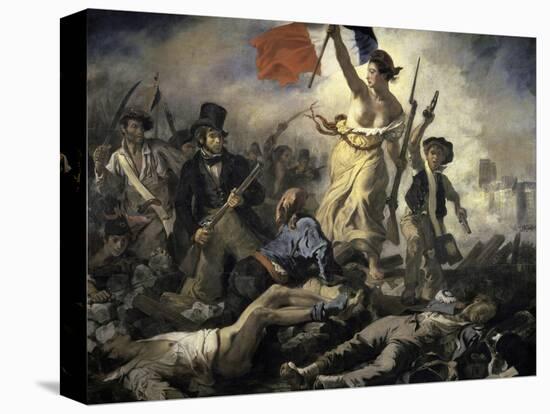 La Liberte Guidant Le Peuple-Eugene Delacroix-Stretched Canvas
