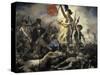 La Liberte Guidant Le Peuple-Eugene Delacroix-Stretched Canvas