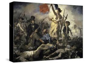 La Liberte Guidant Le Peuple-Eugene Delacroix-Stretched Canvas