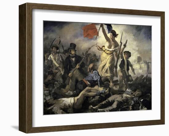 La Liberte Guidant Le Peuple-Eugene Delacroix-Framed Giclee Print