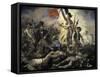 La Liberte Guidant Le Peuple-Eugene Delacroix-Framed Stretched Canvas