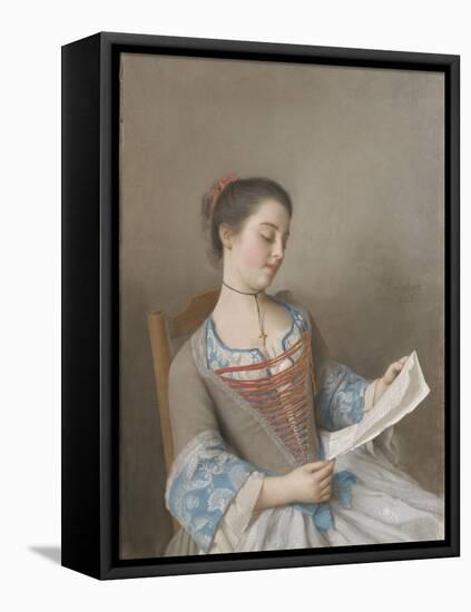 La Liseuse Marianne Lavergne-Jean-Etienne Liotard-Framed Stretched Canvas