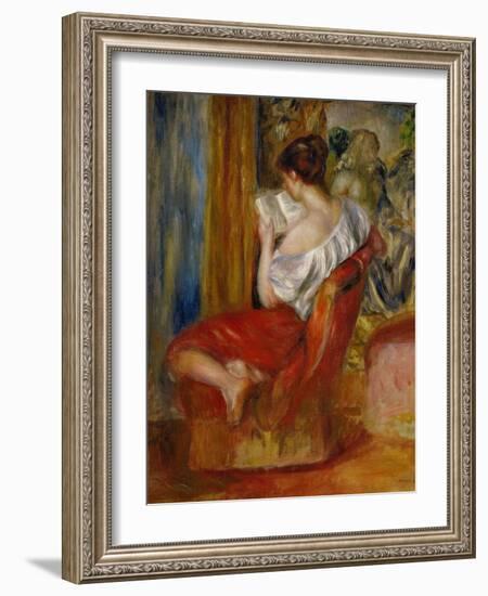 La liseuse-reading woman, around 1900. Oil on canvas, 56 x 46 cm.-Pierre-Auguste Renoir-Framed Giclee Print