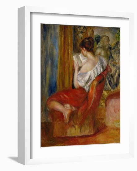 La liseuse-reading woman, around 1900. Oil on canvas, 56 x 46 cm.-Pierre-Auguste Renoir-Framed Giclee Print