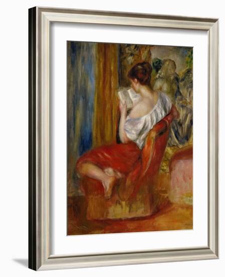 La liseuse-reading woman, around 1900. Oil on canvas, 56 x 46 cm.-Pierre-Auguste Renoir-Framed Giclee Print