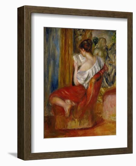 La liseuse-reading woman, around 1900. Oil on canvas, 56 x 46 cm.-Pierre-Auguste Renoir-Framed Premium Giclee Print