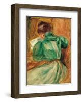 La Liseuse Verte-Pierre-Auguste Renoir-Framed Art Print