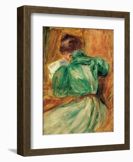 La Liseuse Verte-Pierre-Auguste Renoir-Framed Art Print