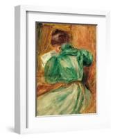 La Liseuse Verte-Pierre-Auguste Renoir-Framed Art Print